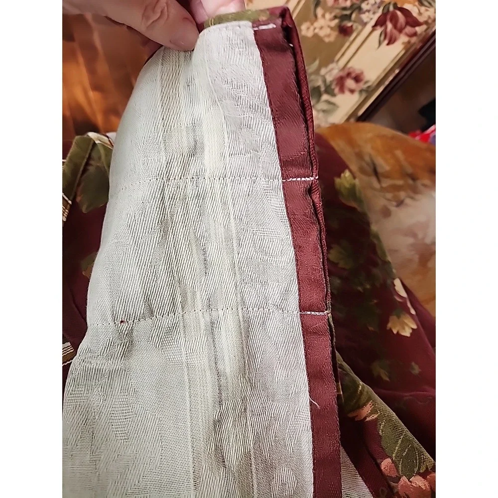 WAVERLY Chianti MERLOT RED GRAPES FLORAL striped‎ VALANCE 16X76